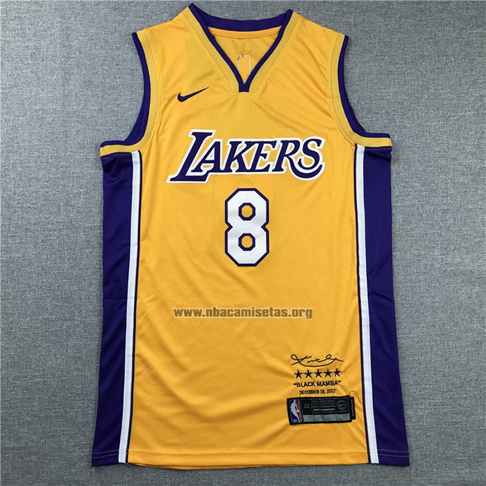 Camiseta Los Angeles Lakers Kobe Bryant NO 8 Retirement 2017-18 Oro
